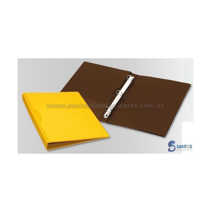 Carpeta plástica tres anillos tamaño oficio