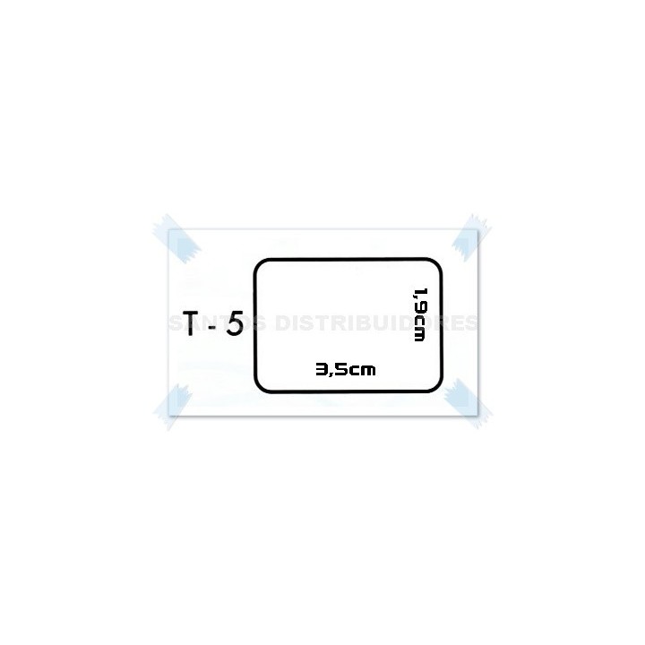Etiquetas adhesivas T-5  3.5 x 1.9 cm