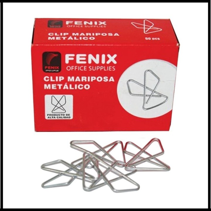 Clips mariposa caja de 50 unidades