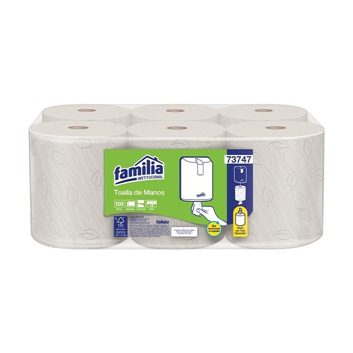 TOALLA MANOS ROLLO X120M NAT UNID