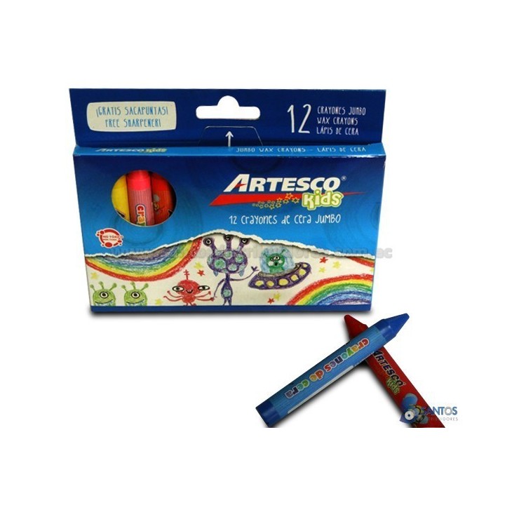 Crayones escolares jumbo gigante 12 colores