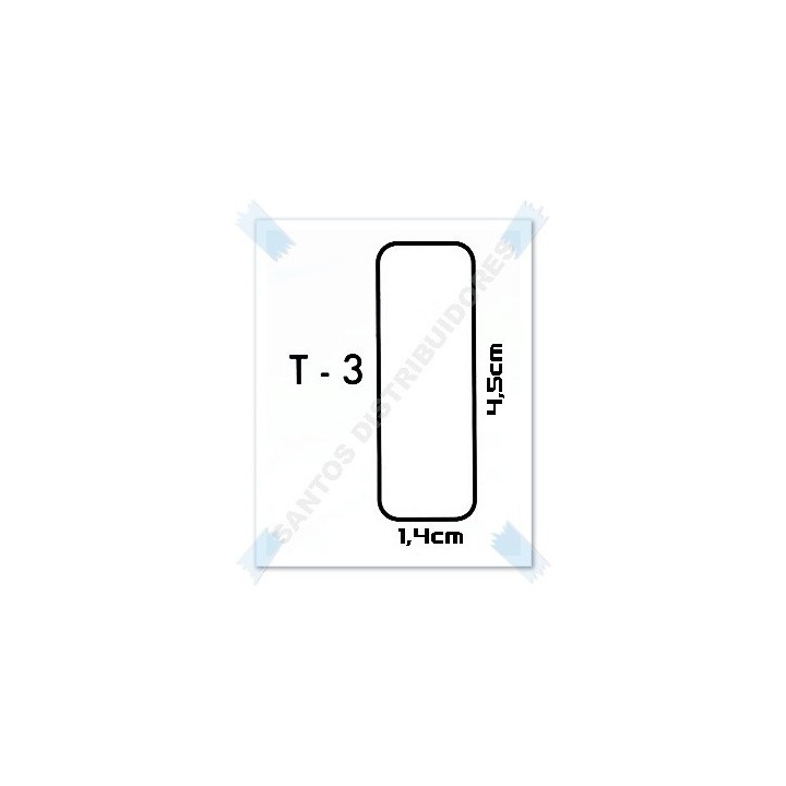 Etiquetas adhesivas T-3  4,5 x 1,4 cm