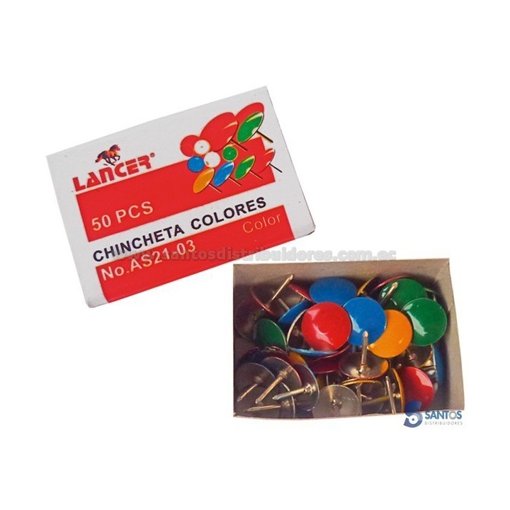 Tachuelas de colores caja 50 unidades